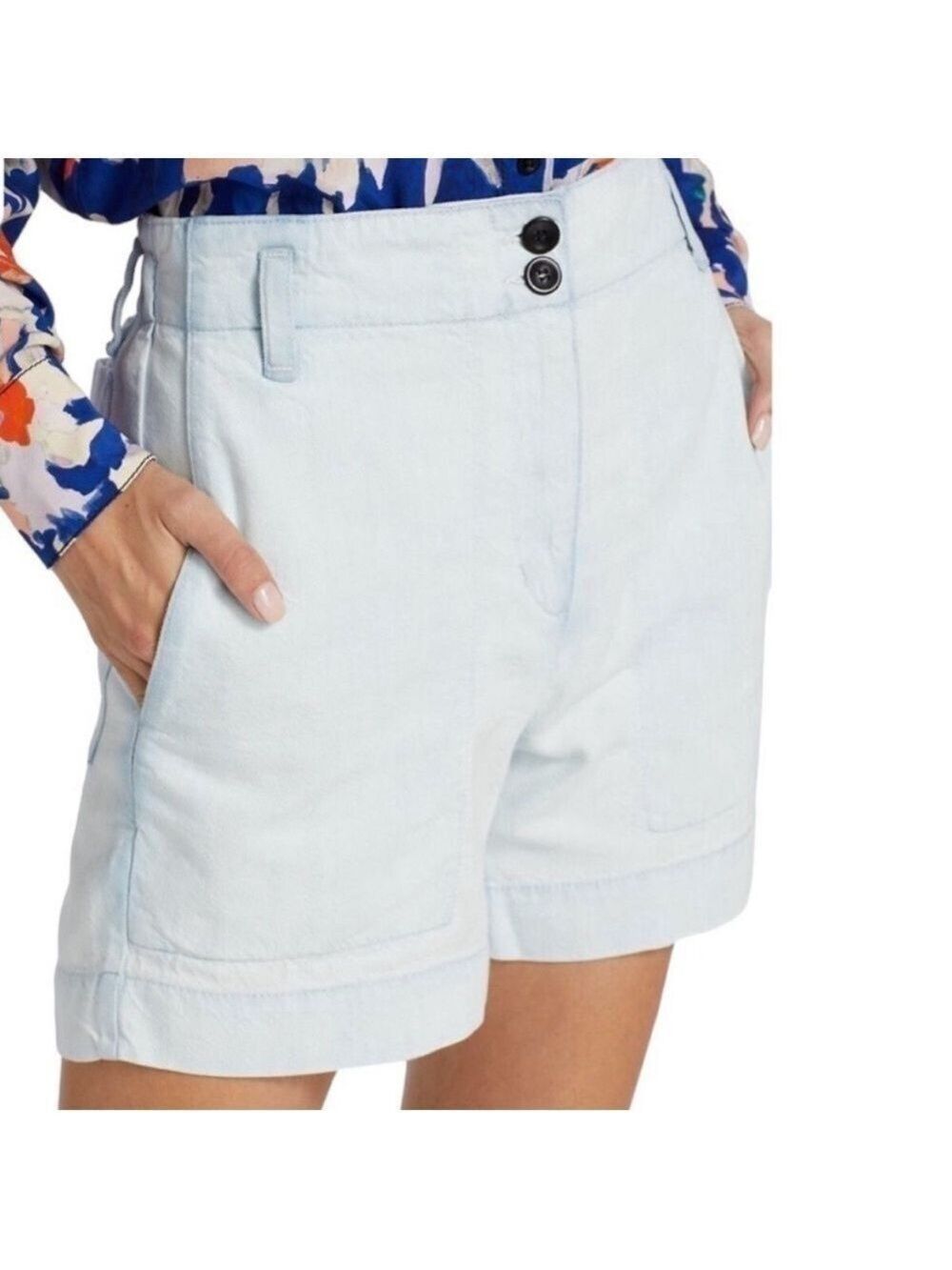 NWT. Proenza Schouler Chambray 5” High Rise Denim Shorts Size 4